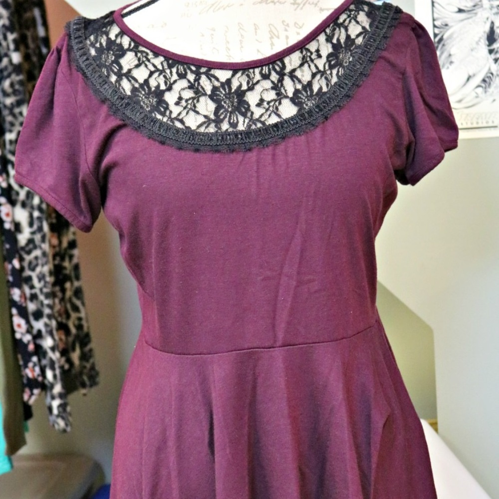 * Maroon and Black Lace Peplum Top from Hot Topic